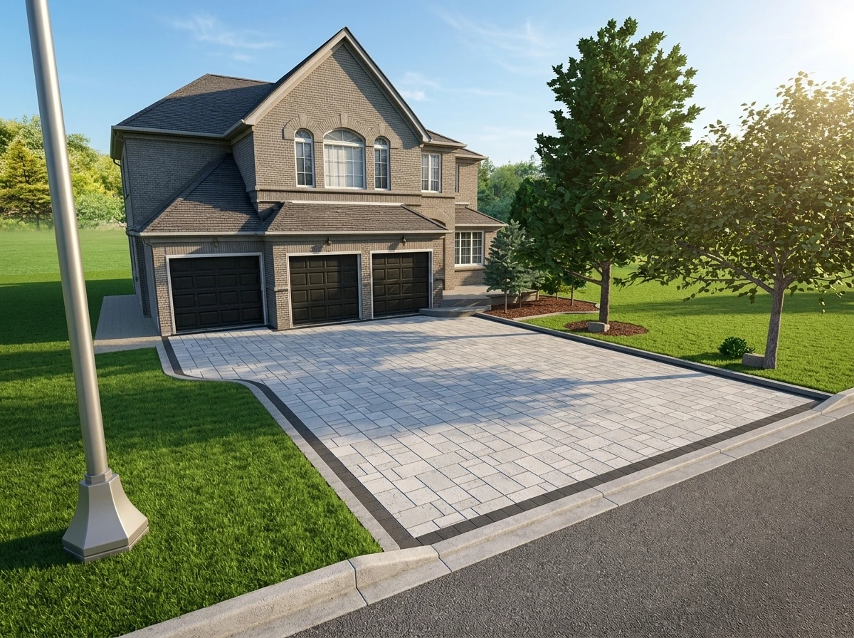 3D render of the new interlock driveway at 5352 Roanoke Court